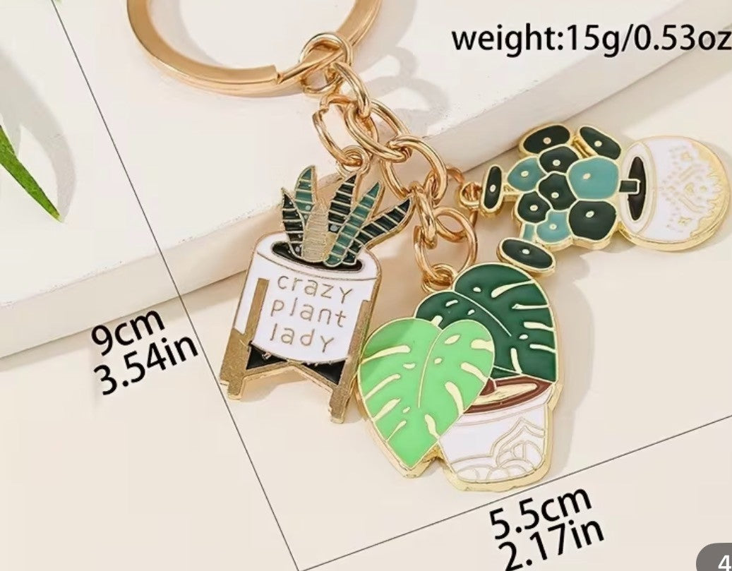 ADORABLE SUCCULENT POTTED PLANT KEY CHAIN, GREAT FOR PLANT LOVERS