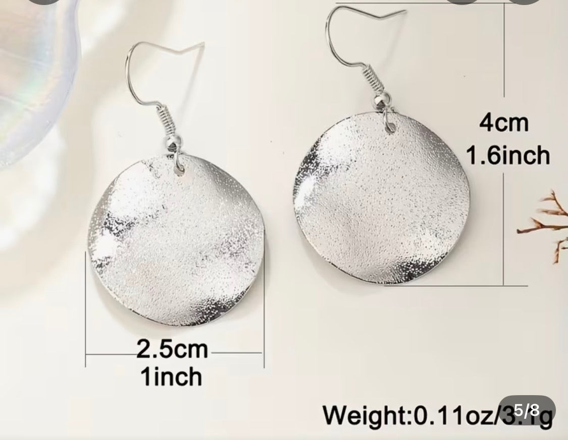 Silver Simple Irregular Round Women's Earrings