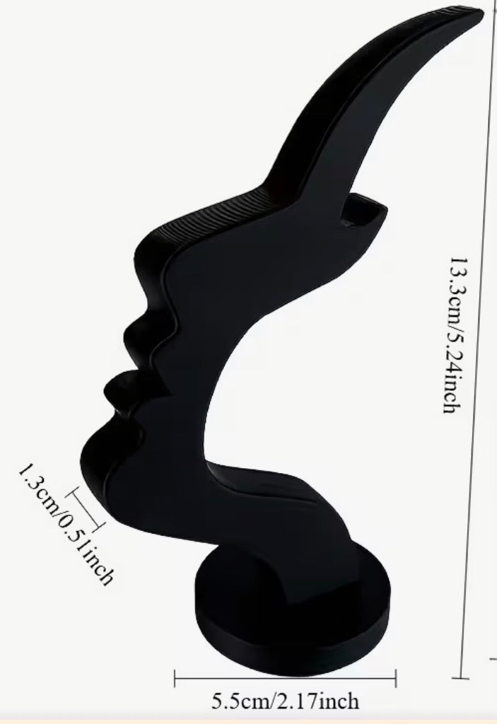 BLACK SIDE FACE SHAPED GLASSES HOLDER