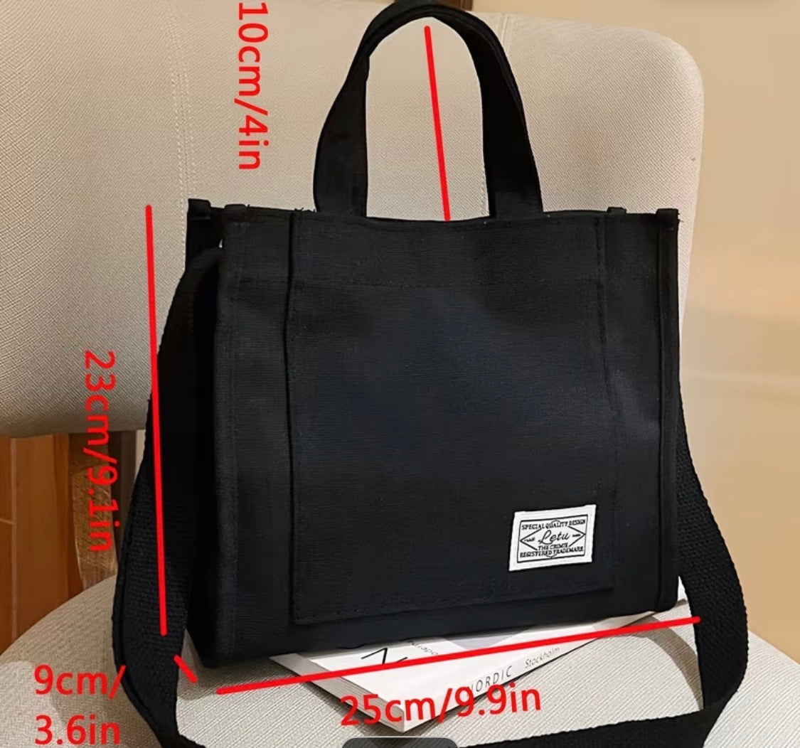 RED CANVAS HANDBAG/SHOULDER BAG
