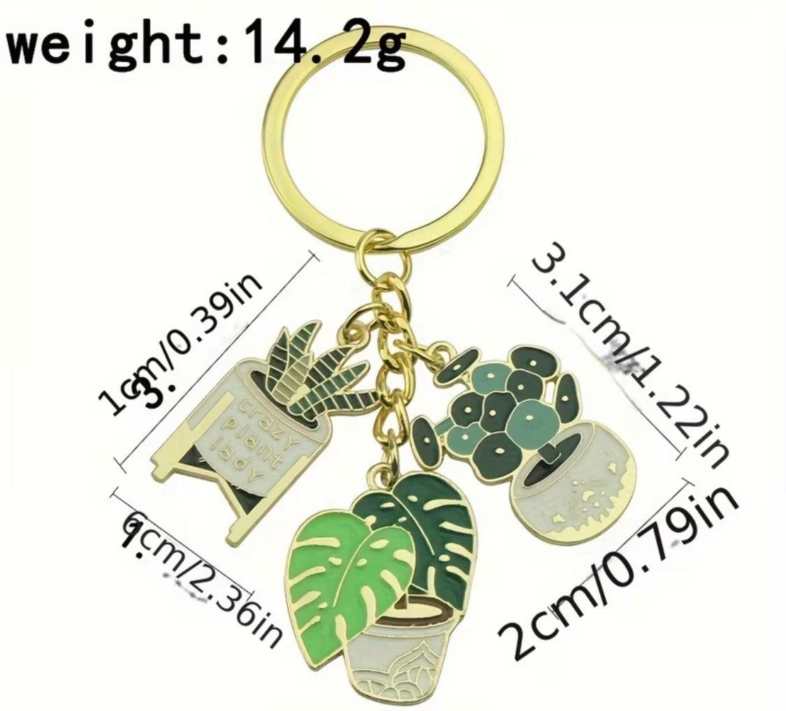 SUCCULENT MONSTERA LEAF KEYCHAIN FOR PLANT LOVERS