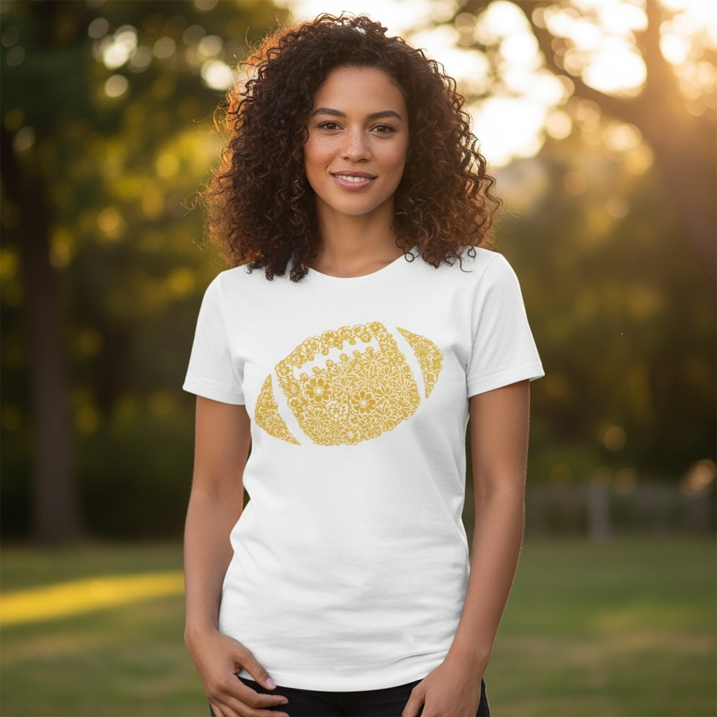FLORAL FOOTBALL T-SHIRT