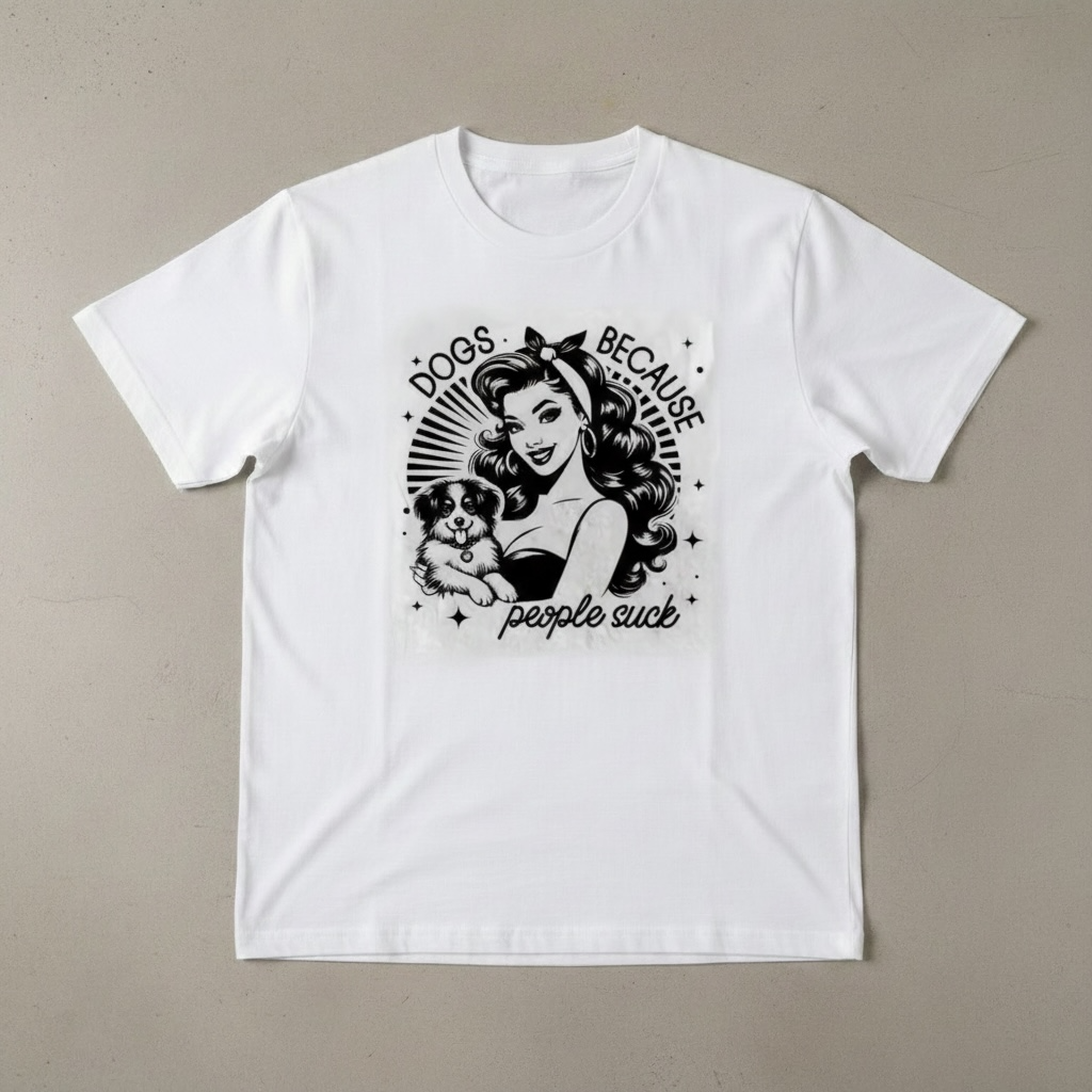 "DOGS BECAUSE PEOPLE SUCK!" T-SHIRT