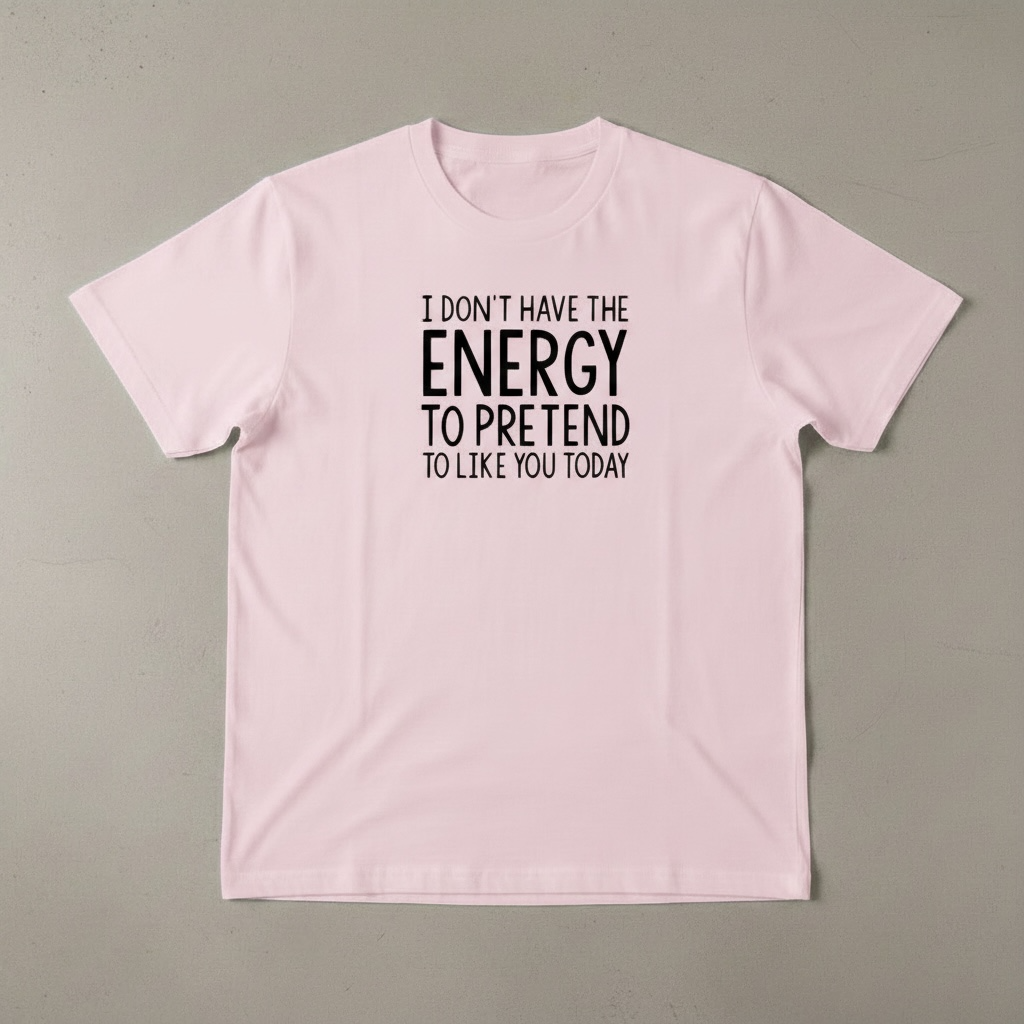 "I DON'T HAVE THE ENERGY TO PRETEND TO LIKE YOU TODAY" T-SHIRT