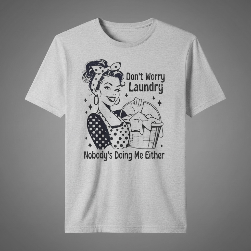 "DON'T WORRY LAUNDRY NOBODY'S DOING ME EITHER" T-SHIRT
