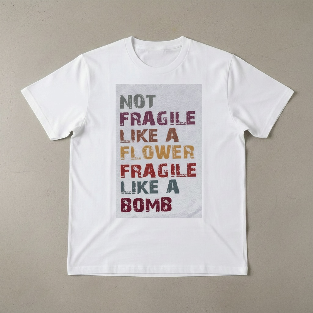 "NOT FRAGILE LIKE A FLOWER, FRAGILE LIKE A BOMB" T-SHIRT