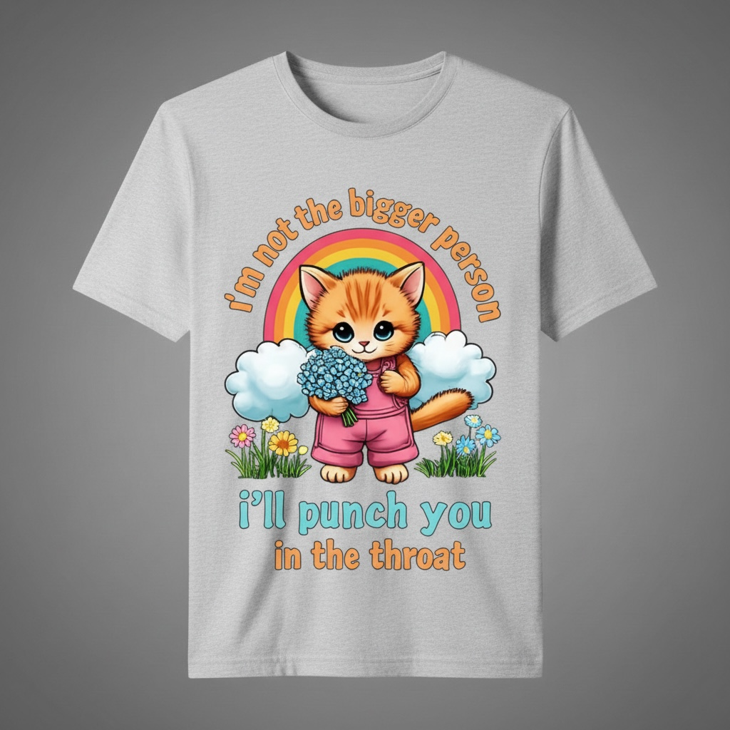 FUNNY "I'M NOT THE BIGGER PERSON, I'LL PUNCH YOU IN THE THROAT T-SHIRT