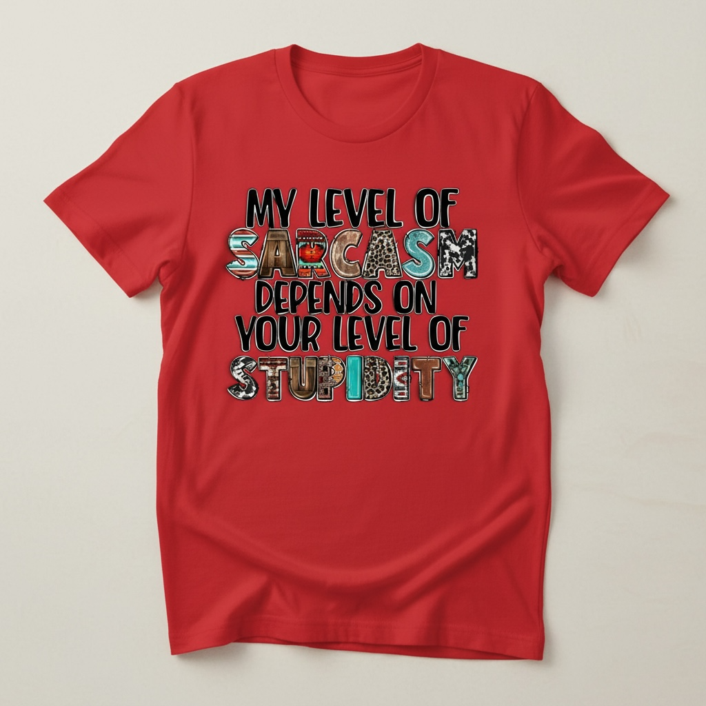 "MY LEVEL OF SARCASM"T-SHIRT