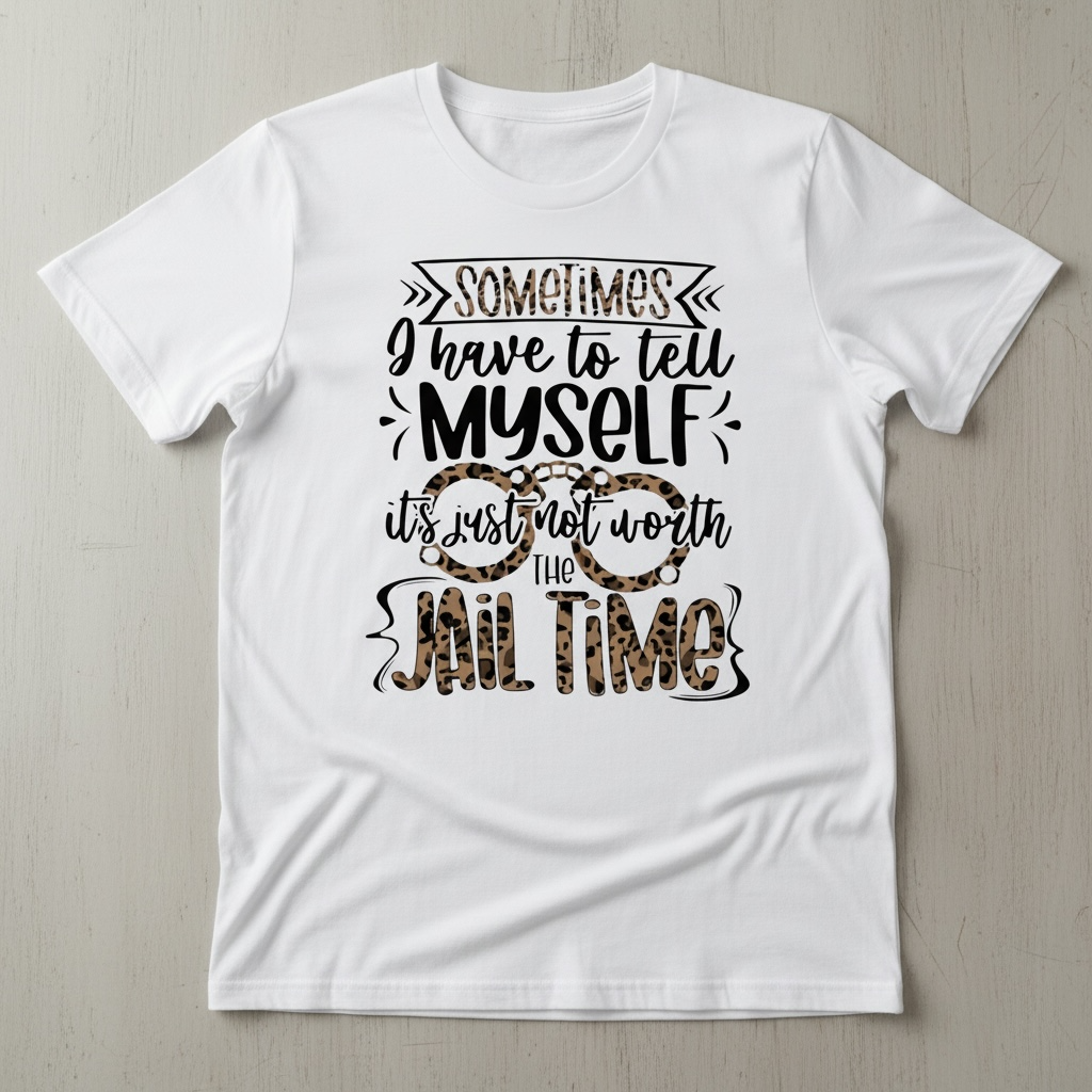 "SOMETIMES I HAVE TO TELL MYSELF IT'S NOT WORTH JAIL TIME" T-SHIRT