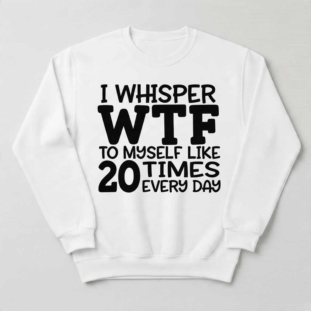 I Whisper WTF to Myself Funny Crewneck Sweatshirt