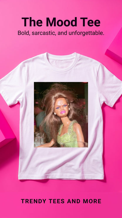 DISTRESSED DOLL FACE MEME T-SHIRT