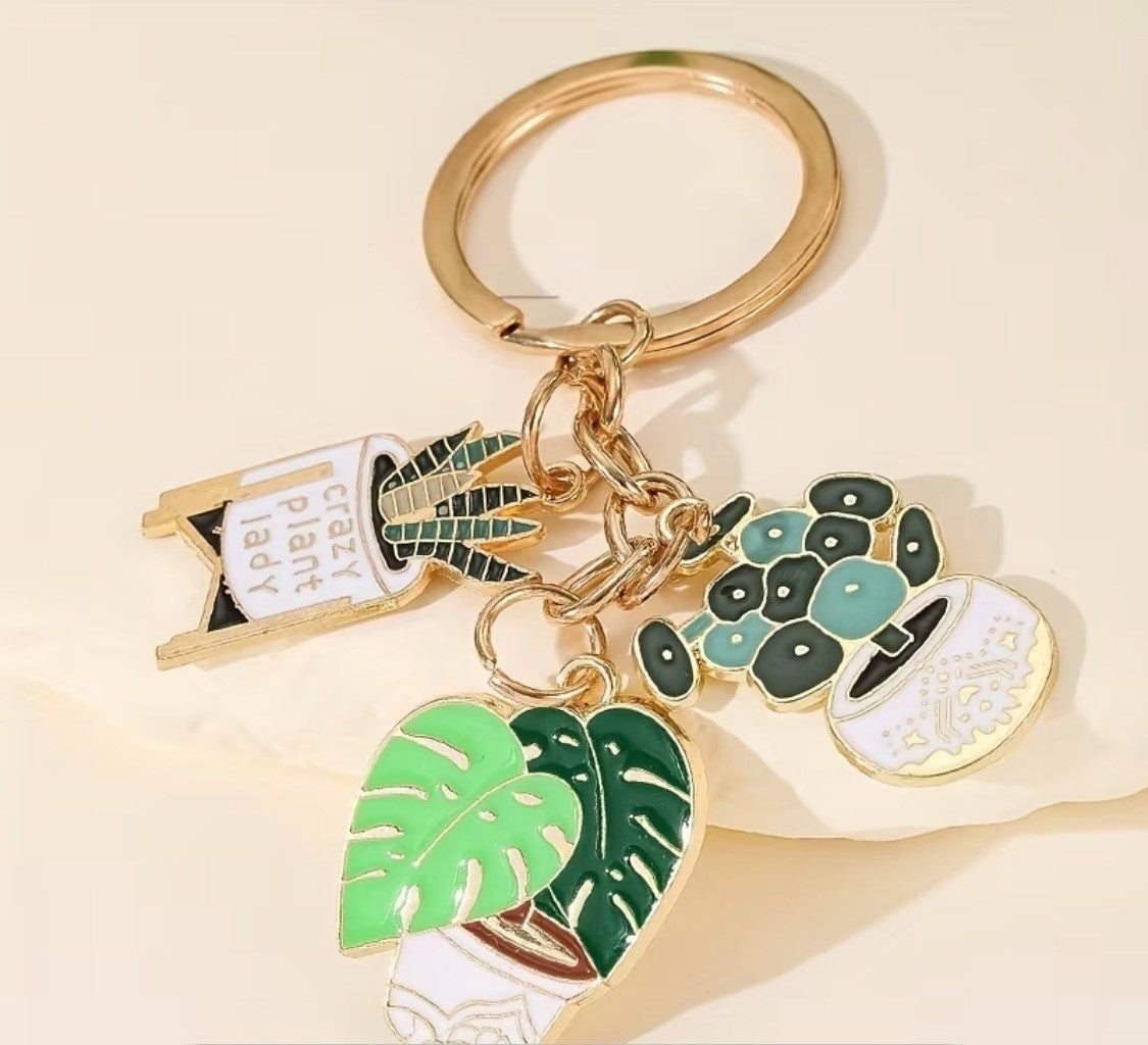 ADORABLE SUCCULENT POTTED PLANT  KEY CHAIN, GREAT FOR PLANT LOVERS