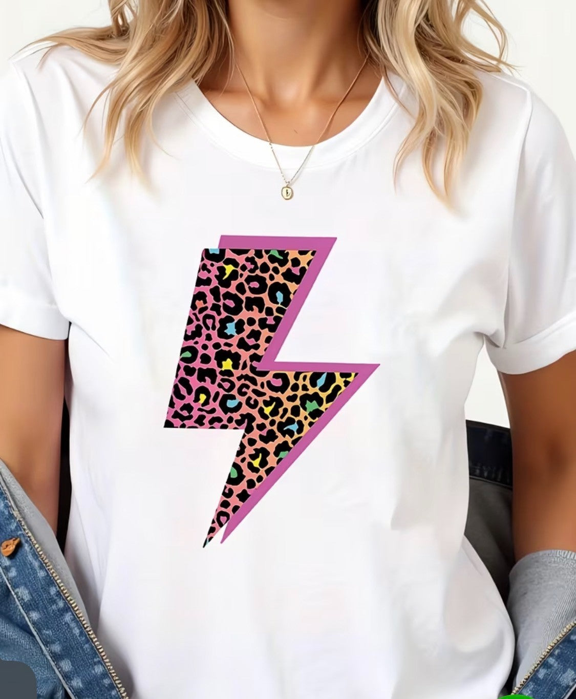 FUN LEOPARD PRINT LIGHTING BOLTS T-SHIRTS