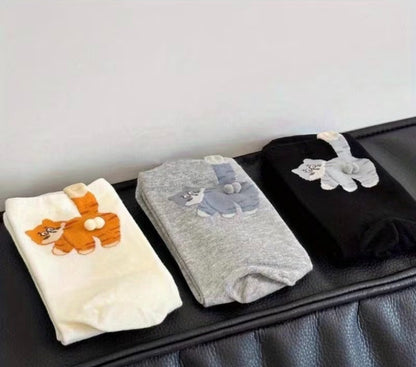 3 PAIRS FUNNY CUTE CAT SOCKS WITH BALLS