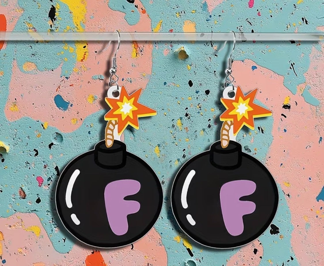 SARCASTIC "F- BOMB"EARRINGS 