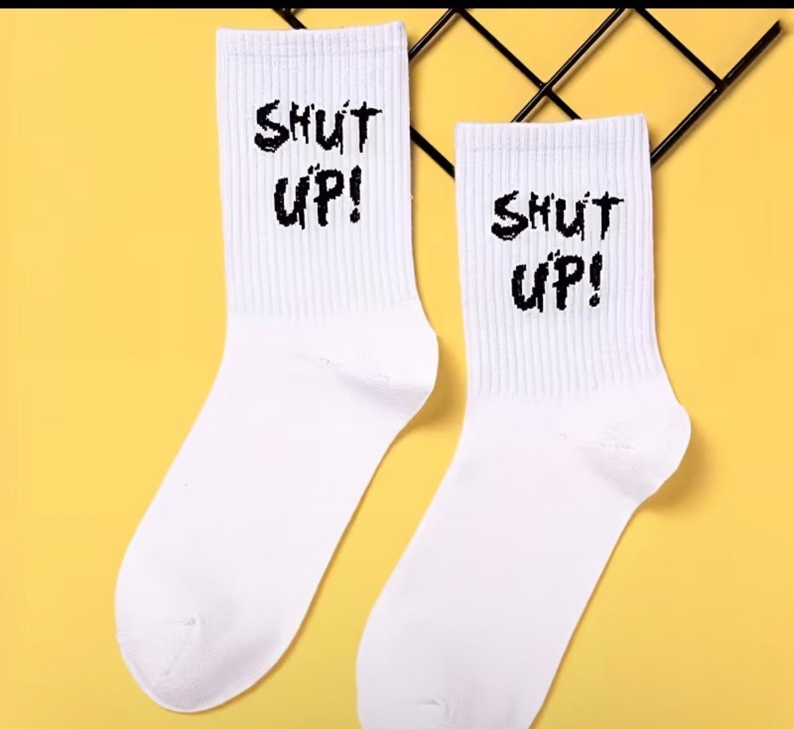 3 PAIRS  "SHUT UP" SOCKS