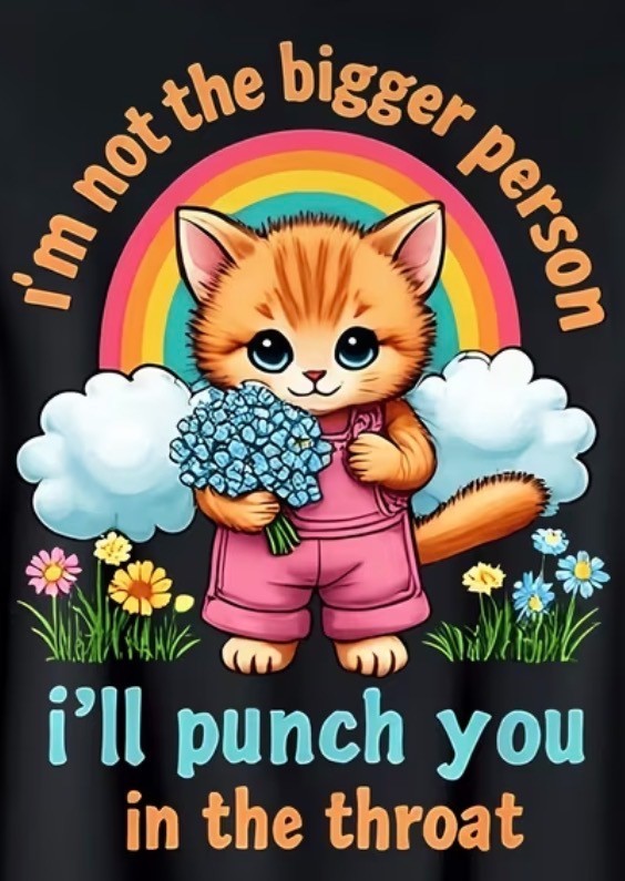 FUNNY "I'M NOT THE BIGGER PERSON, I'LL PUNCH YOU IN THE THROAT T-SHIRT