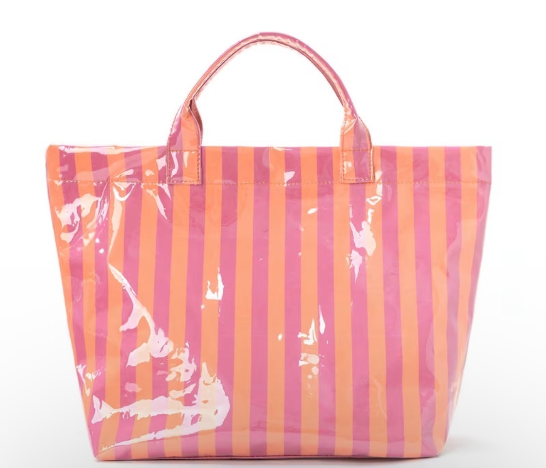  Large Capacity Women's Handbag, Striped Pattern Easy Style Women's Tote Bag