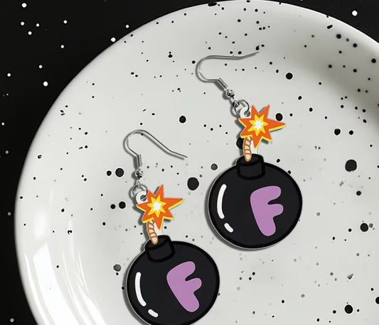 SARCASTIC "F- BOMB"EARRINGS 