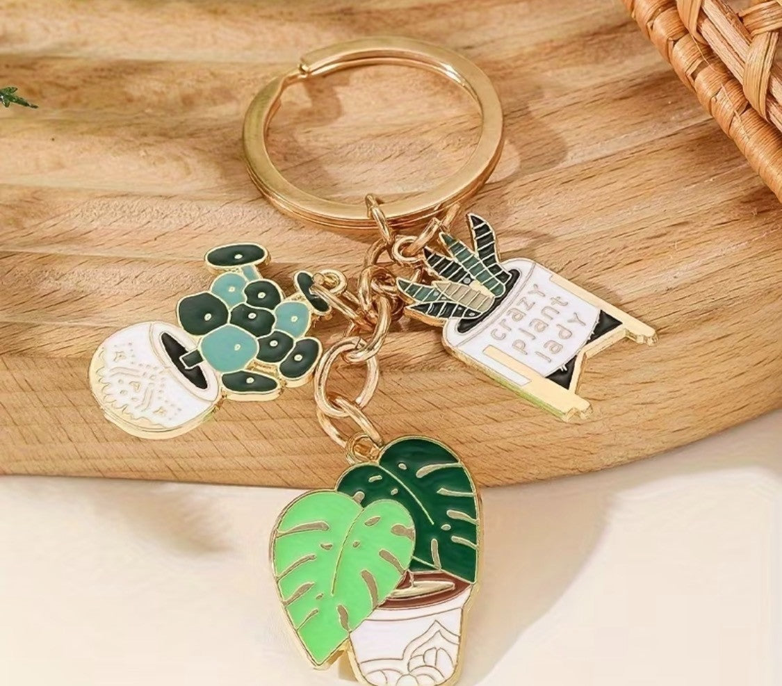 ADORABLE SUCCULENT POTTED PLANT  KEY CHAIN, GREAT FOR PLANT LOVERS