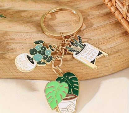 ADORABLE SUCCULENT POTTED PLANT  KEY CHAIN, GREAT FOR PLANT LOVERS