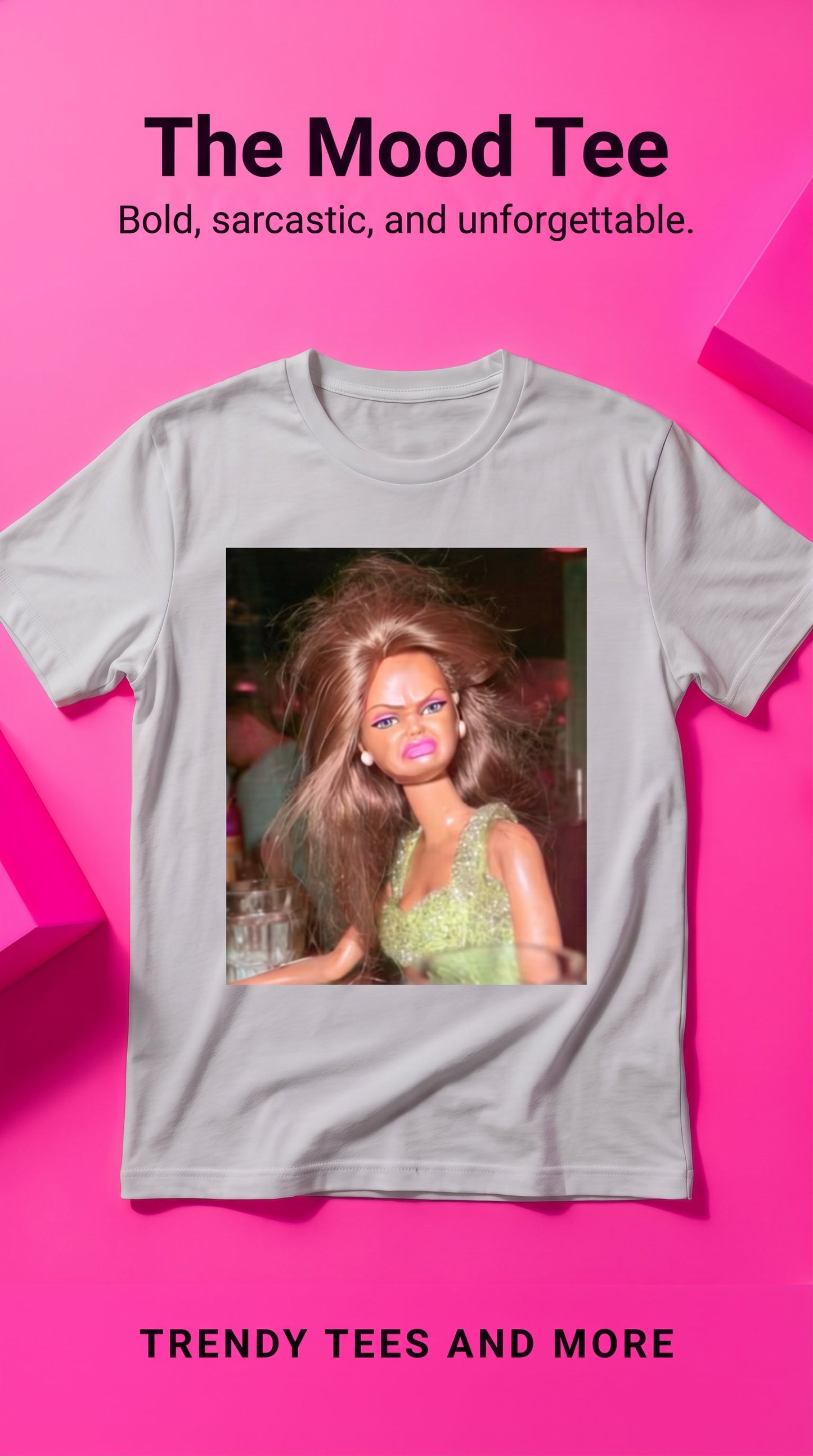 DISTRESSED DOLL FACE MEME T-SHIRT