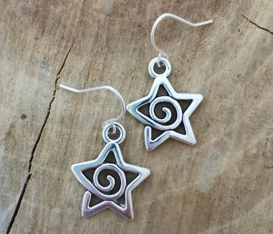 Exquisite and Adorable Dangling Women's Pendant Earrings, Swirl Star-Shaped Earrings