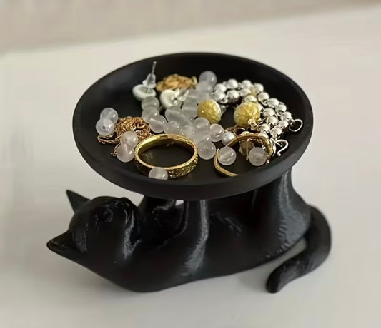 Cat Themed Jewelry Plate Pet Style Storage Box