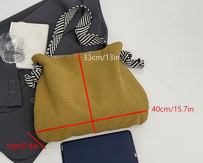 IVORY CORDUROY SHOULDER BAG