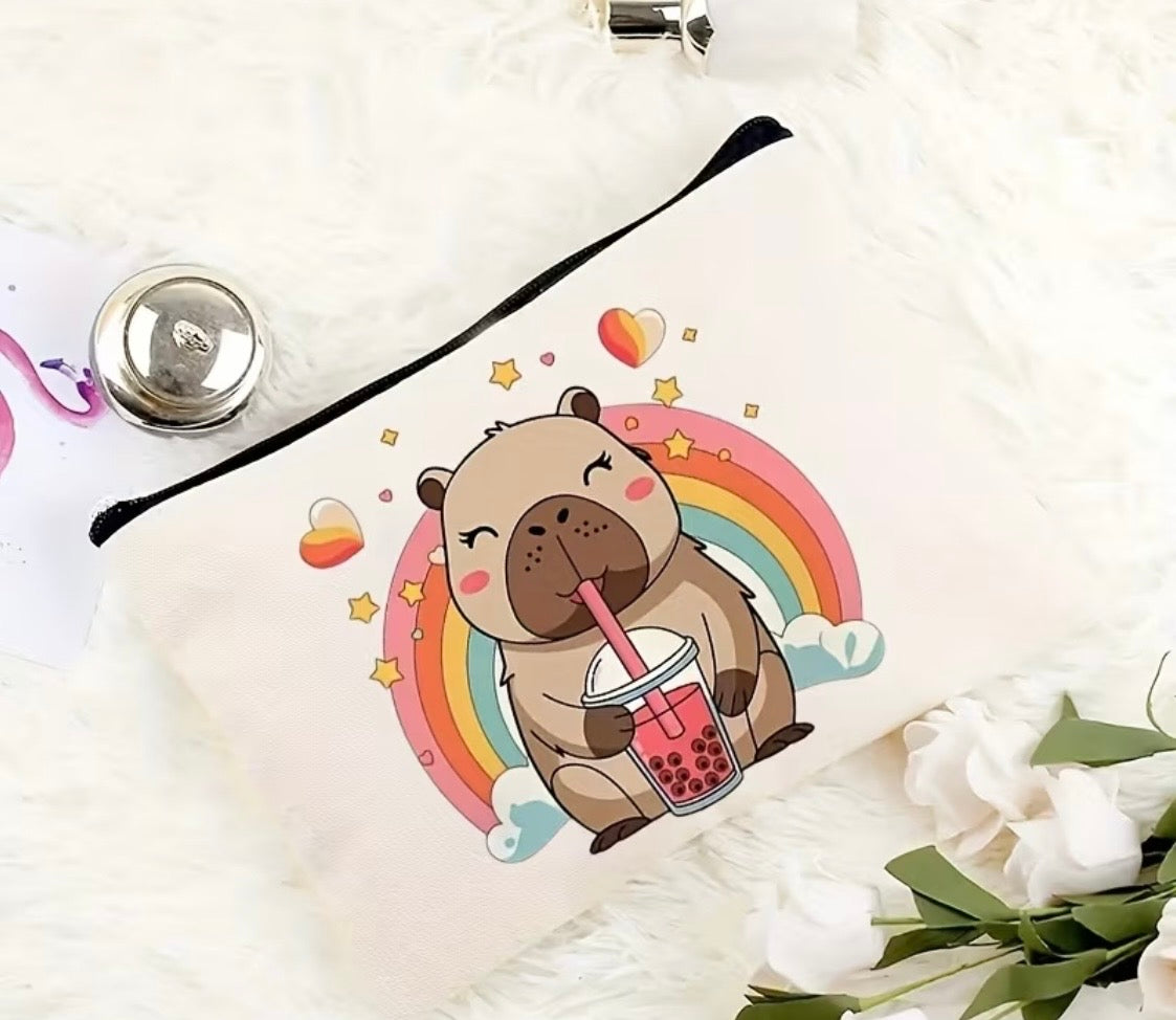 Capybara-Themed Zipper Pouch
