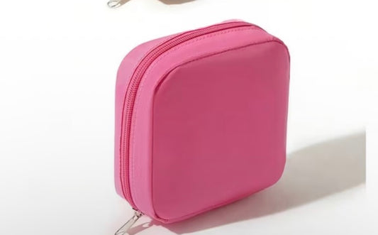 Compact Zippered Travel Storage Case – Pink or Gray