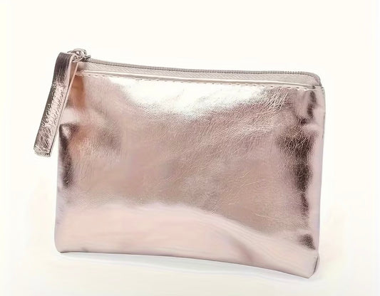 ADORABLE MINI ZIPPER ROSE GOLD COIN BAG