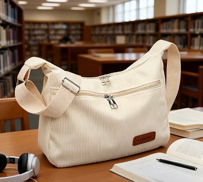 TRENDY  CORDUROY SHOULDER PURSE