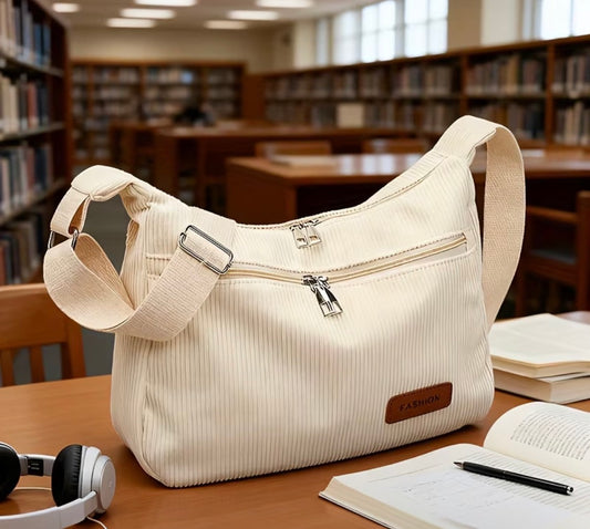 TRENDY  CORDUROY SHOULDER PURSE