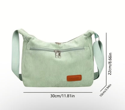 TRENDY  CORDUROY SHOULDER PURSE