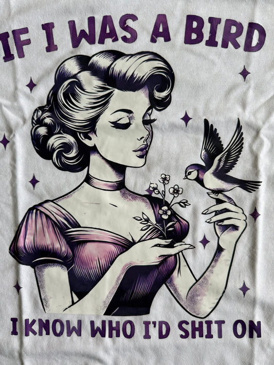 SARCASTIC "IF I WAS A BIRD I KNOW WHO I'D SHIT ON" T-SHIRT