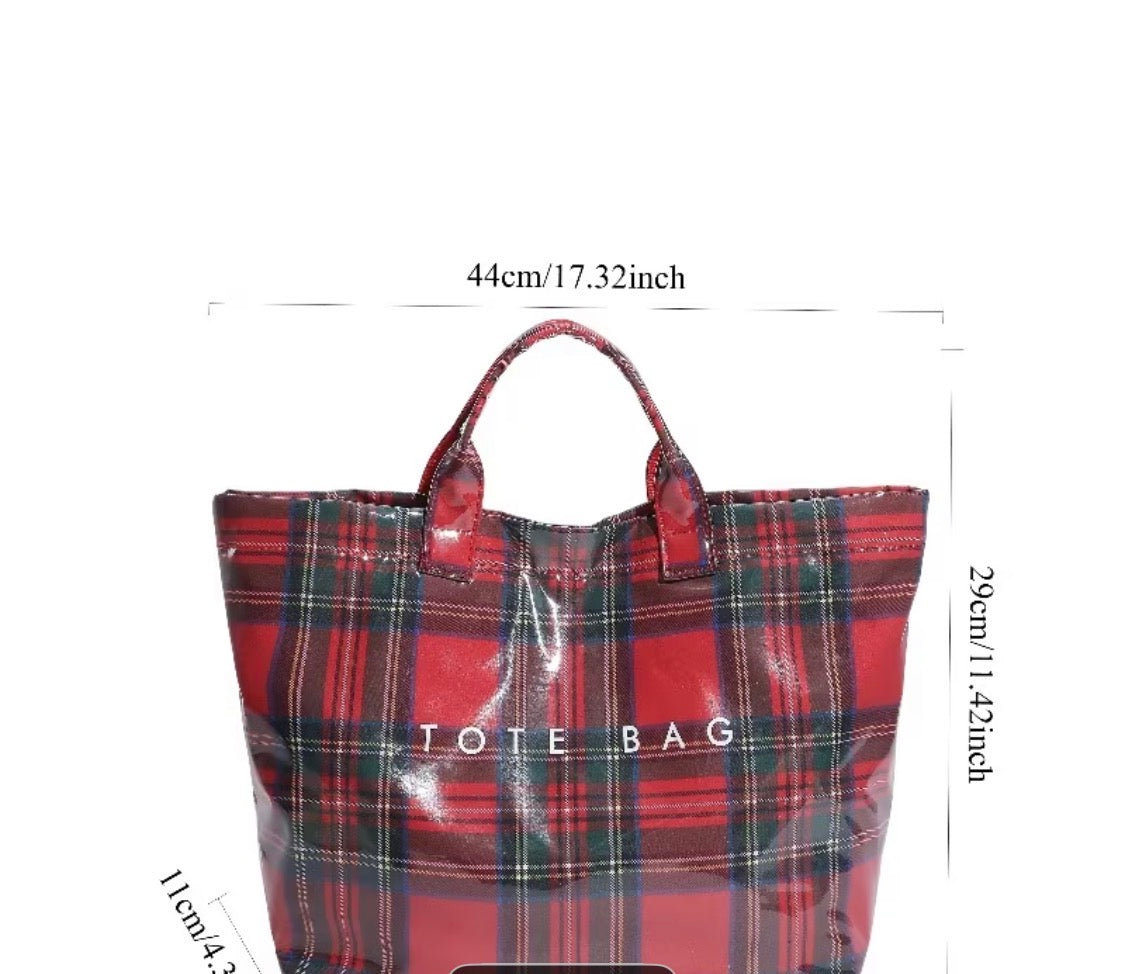 WOMEN'S Fun Chic PLAID TOTE BAG