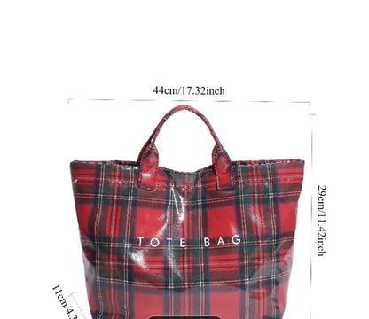 WOMEN'S Fun Chic PLAID TOTE BAG