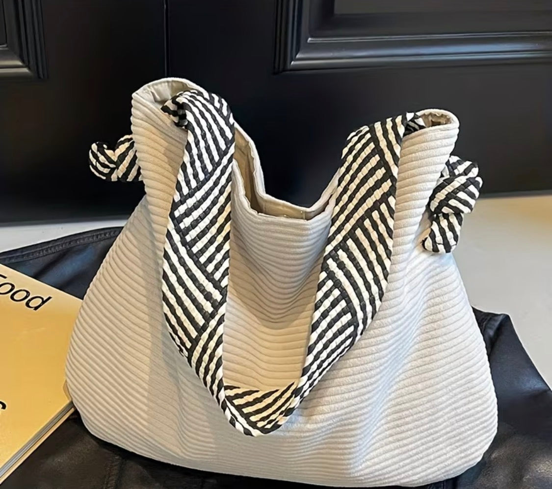 New Soft Wide Strap Corduroy Fashion Casual Shoulder Bag