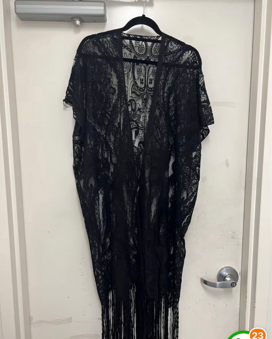 Bohemian Style Women's Embroidered Lace Long Cardigan