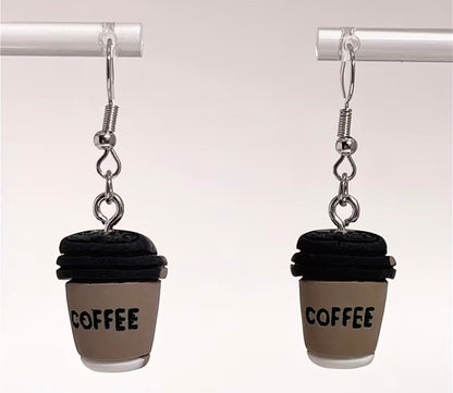 Pair Fashion Coffee Cup Shaped Acrylic Earrings