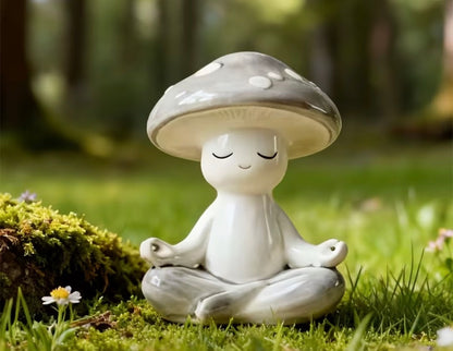 Meditation Mushroom Resin Statue