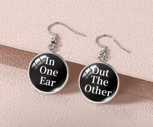 Humorous Quote Drop Hook Earrings