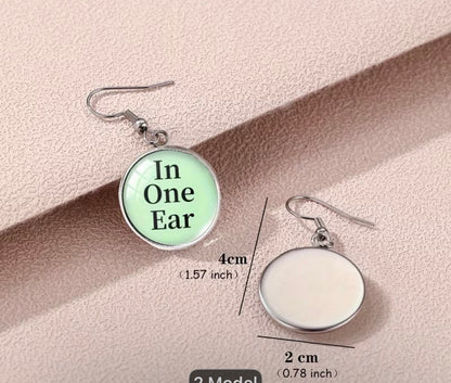 Humorous Quote Drop Hook Earrings