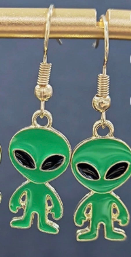 Punk Style Alien Drop Earrings