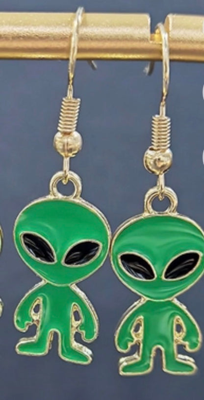 Punk Style Alien Drop Earrings