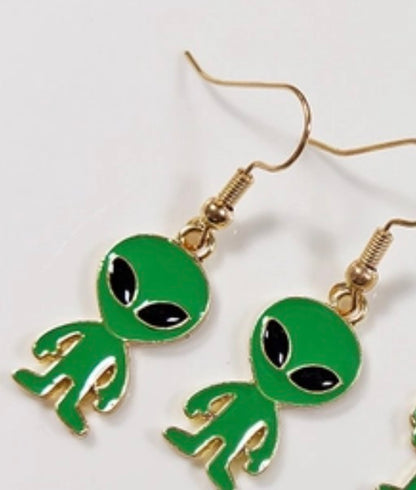 Punk Style Alien Drop Earrings