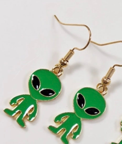 Punk Style Alien Drop Earrings