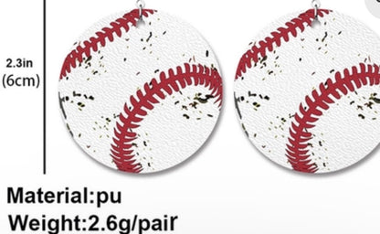 VINTAGE DISTRESSED BASEBALL EARRINGS