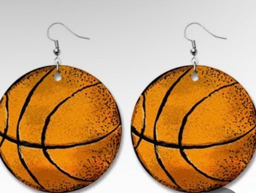 VINTAGE DISTRESSED BASKETBALL EARRINGS